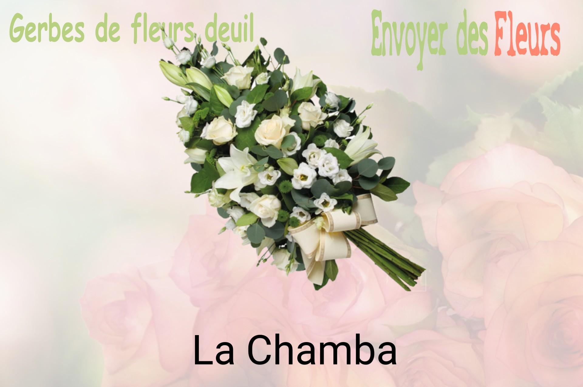 Gerbe de fleurs de deuil livrée à La Chamba